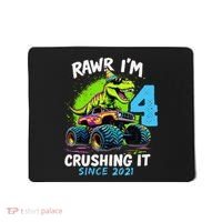 4th Birthday Monster Truck Dinosaur Party Boy Rawr IM 4 Gift Mousepad thumb 0