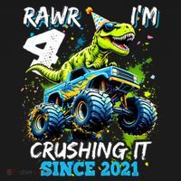 4th Birthday Monster Truck Dinosaur Party Boy Rawr Im 4 Women's Tank Top thumb 5