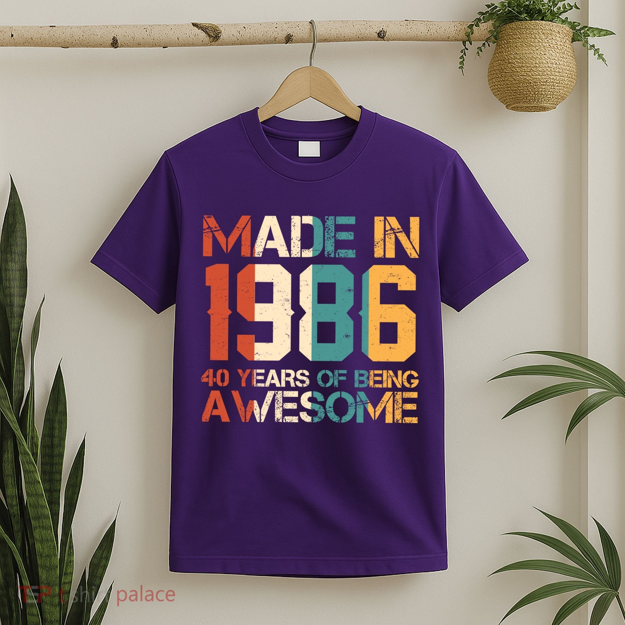40th Birthday Made In 1986 40 Years Of Being Awesome T-Shirt