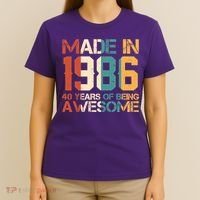 40th Birthday Made In 1986 40 Years Of Being Awesome T-Shirt thumb 4