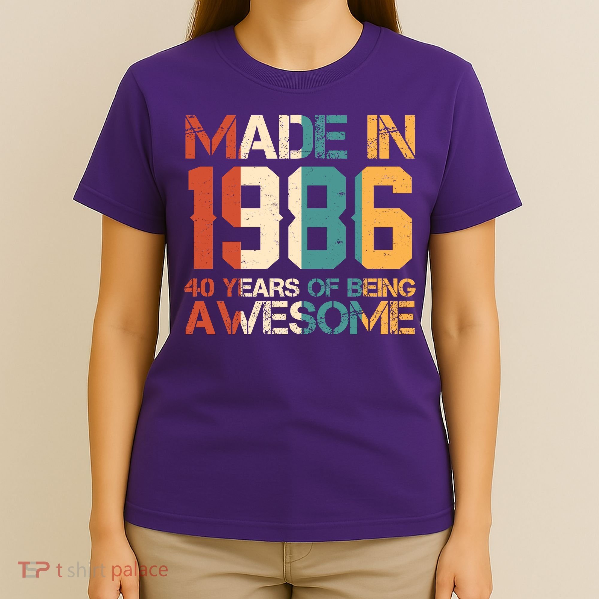 40th Birthday Made In 1986 40 Years Of Being Awesome T-Shirt