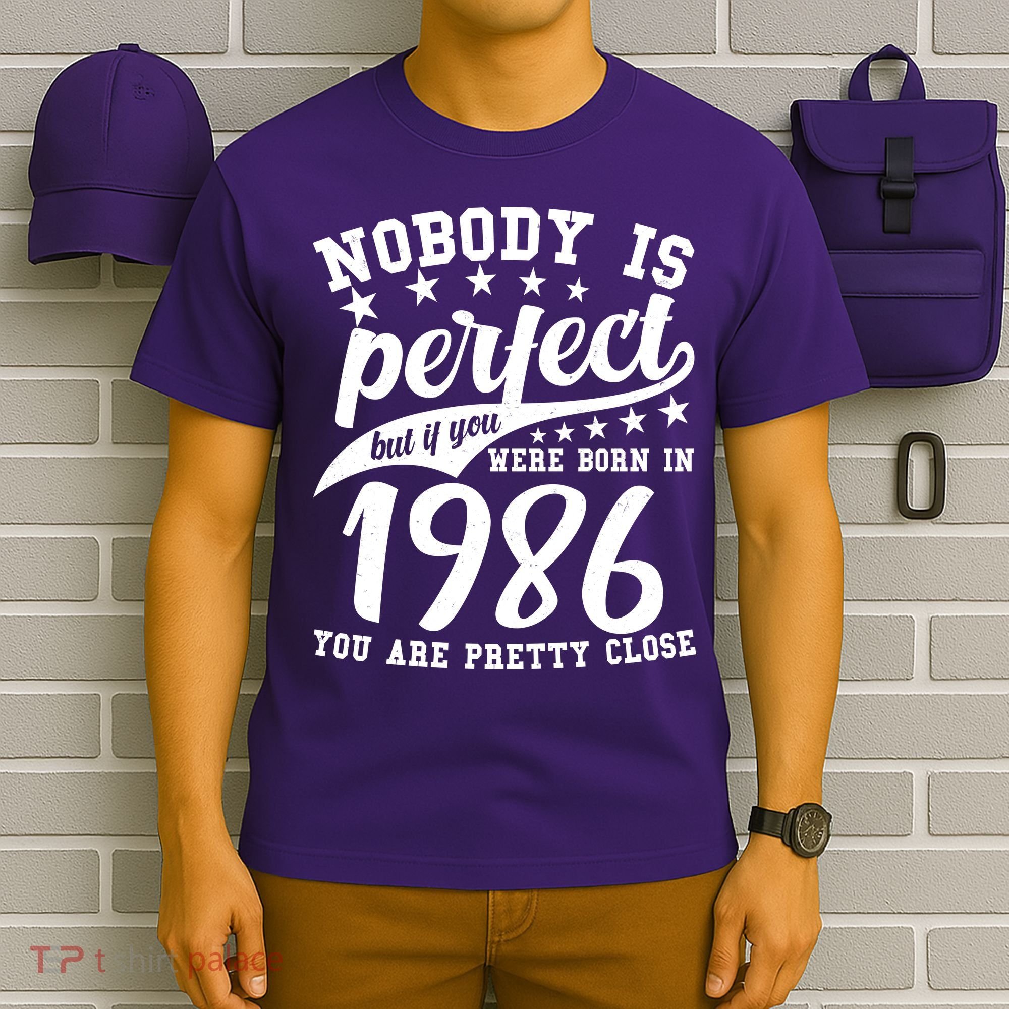 40th Birthday Nobody Is Perfect Born In 1986 You Are Pretty Close  T-Shirt