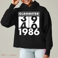 40th Birthday Oldometer 1986 Ladies Heavyweight Boxy Pullover Hoodie thumb 0