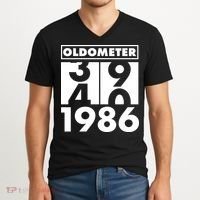 40th Birthday Oldometer 1986 V-Neck T-Shirt thumb 2