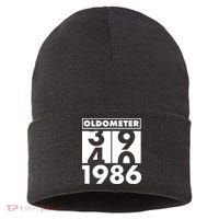 40th Birthday Oldometer 1986 Sustainable Knit Beanie thumb 0