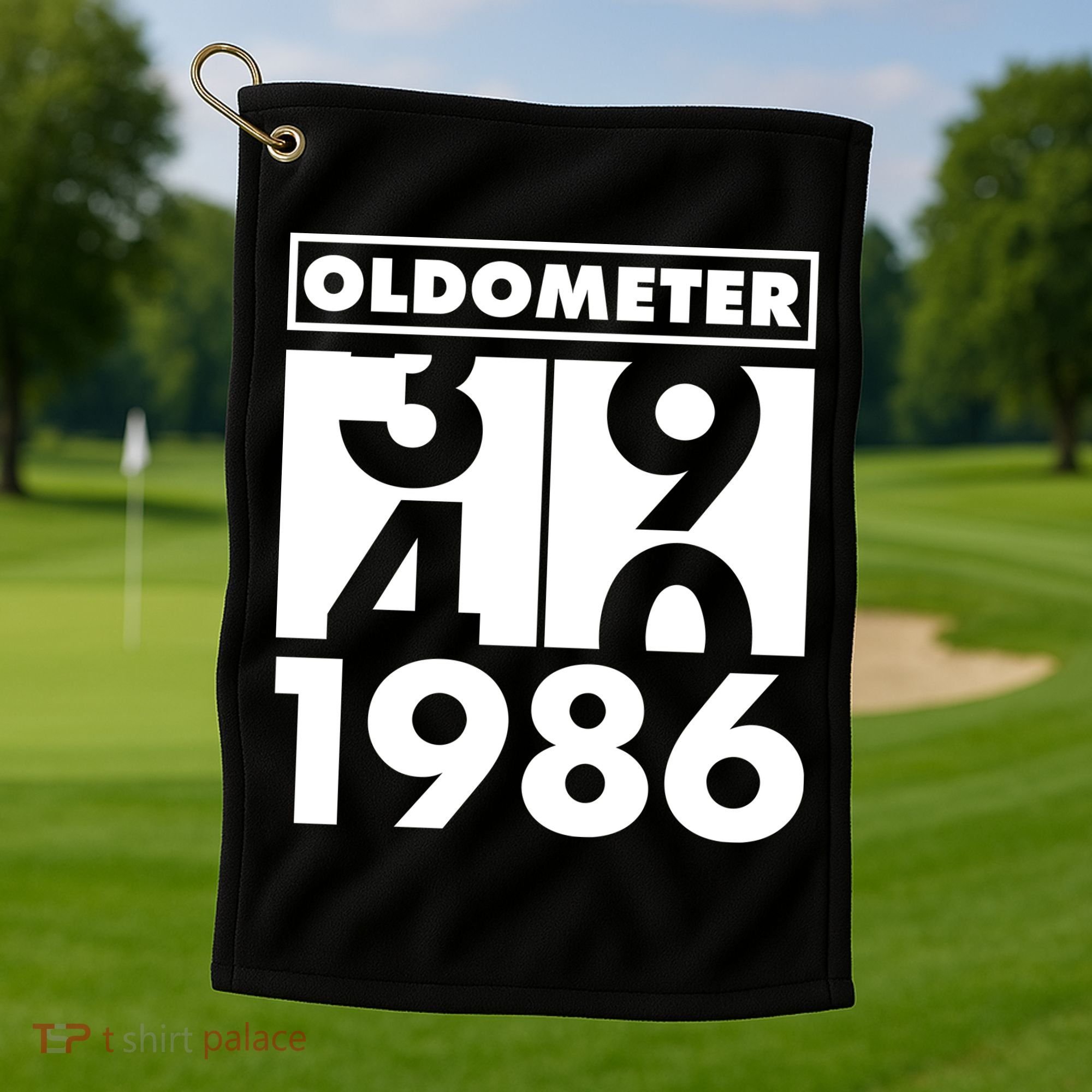 40th Birthday Oldometer 1986 Golf Towel