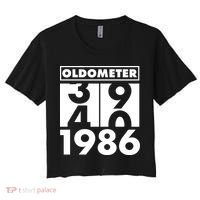 40th Birthday Oldometer 1986 Women's Crop Top Tee thumb 0