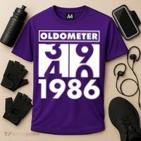 40th Birthday Oldometer 1986 Cooling Performance Crew T-Shirt thumb 3