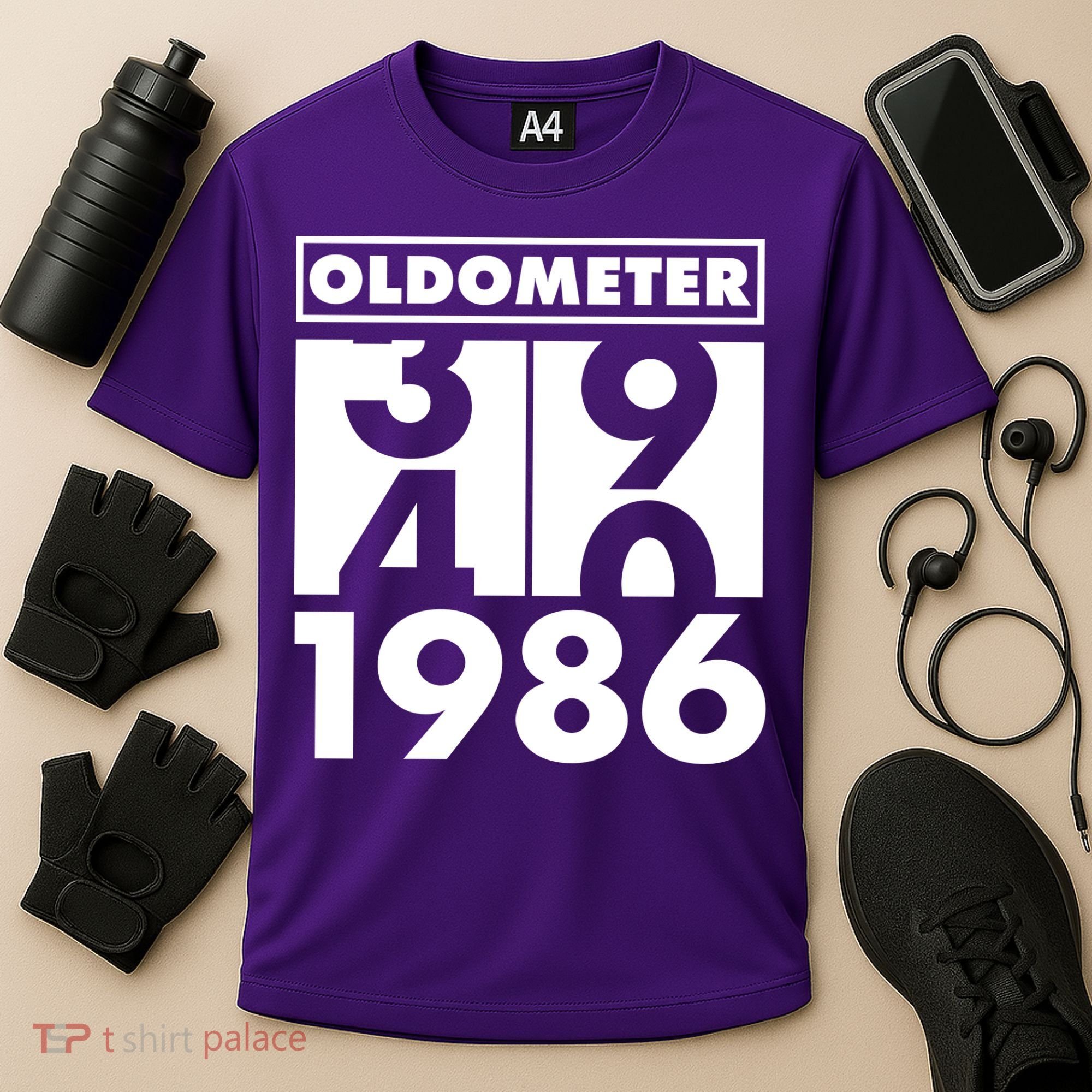 40th Birthday Oldometer 1986 Cooling Performance Crew T-Shirt