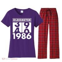 40th Birthday Oldometer 1986 Women's Flannel Pajama Set thumb 0