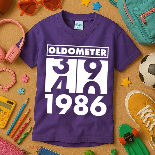 40th Birthday Oldometer 1986 Kids T-Shirt