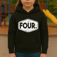 4th Birthday of 4 years old four Kids Hoodie thumb 3