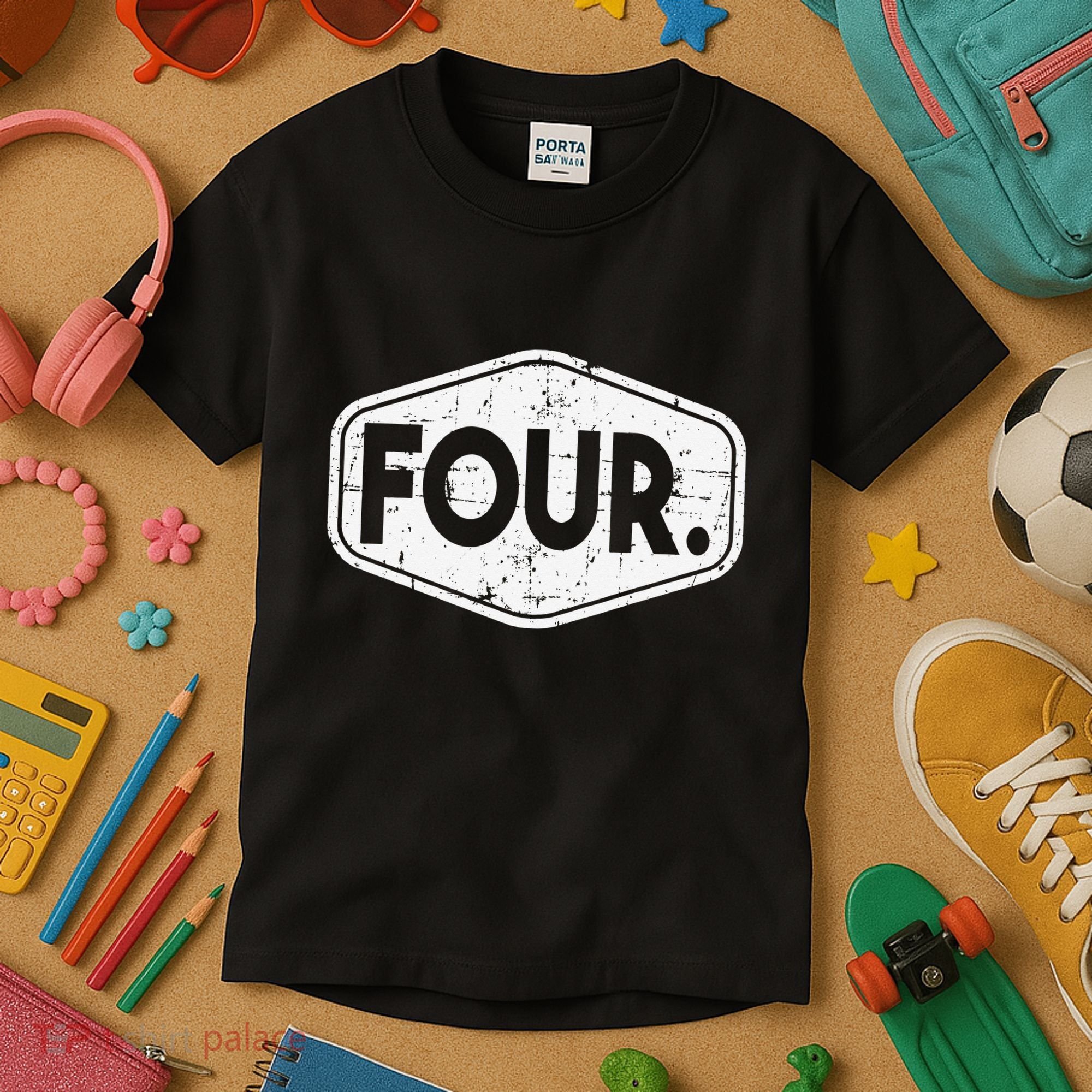 4th Birthday of 4 years old four Kids T-Shirt