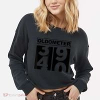 40th Birthday Oldometer 39-40 Cropped Pullover Crew thumb 2