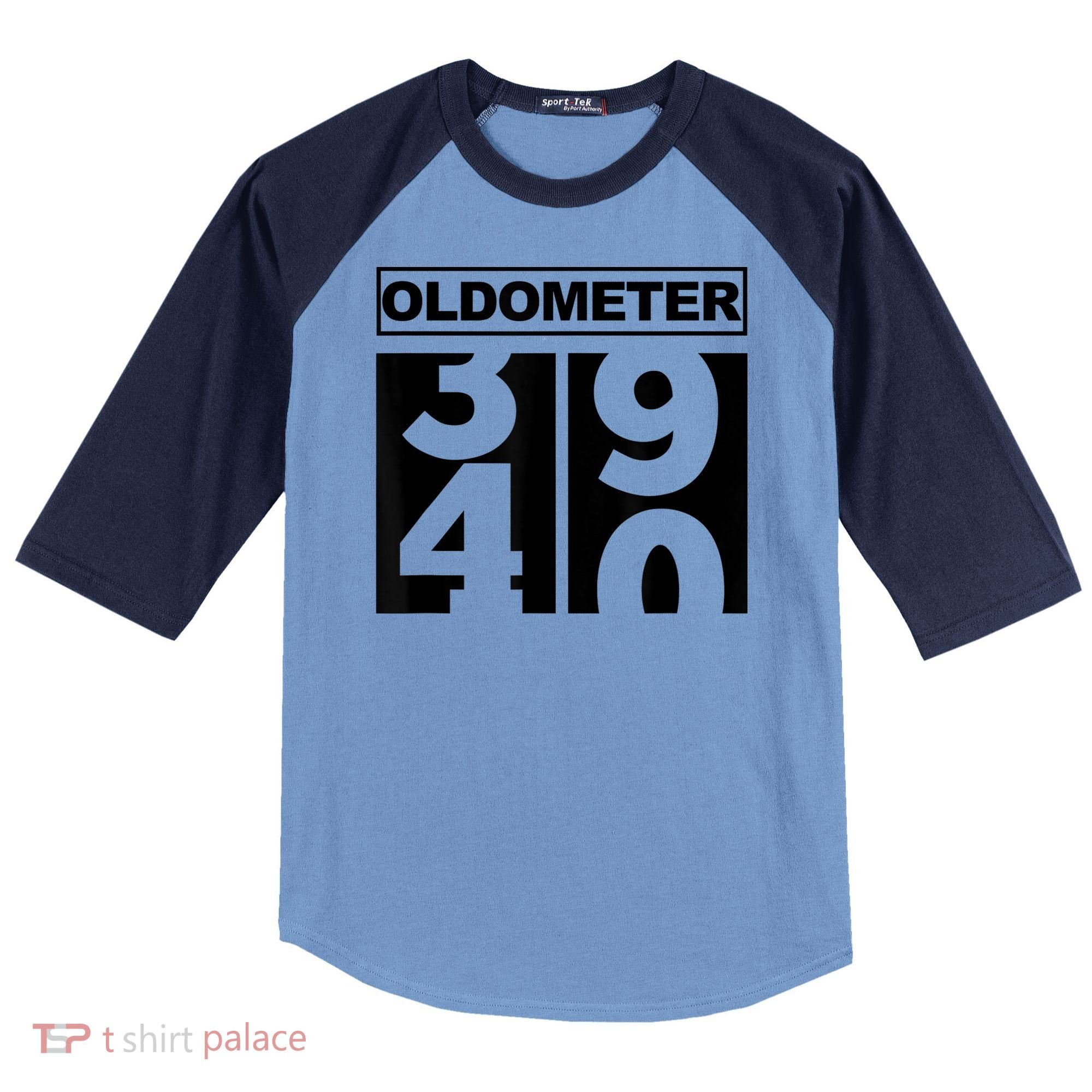 40th Birthday Oldometer 39-40 Raglan Baseball Sleeve Shirt