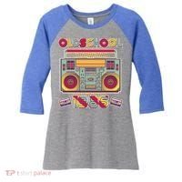 40th Birthday Oldschool Boombox 1986 Women's Tri-Blend 3/4-Sleeve Raglan Shirt thumb 0