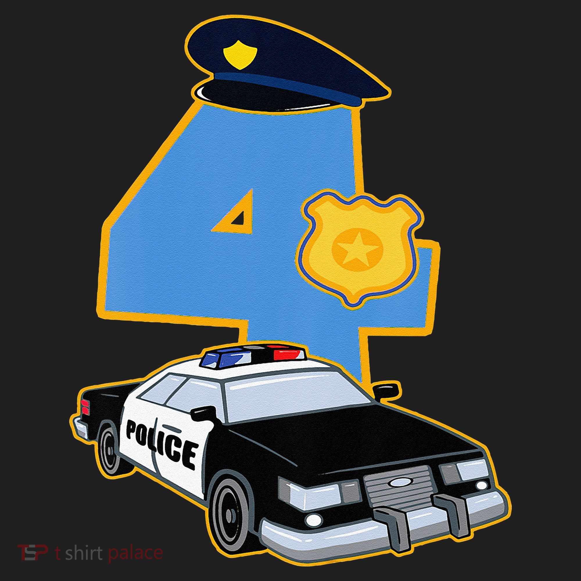 4th Birthday Police 4 Years Old Officer Car Costume Women's Sweatshirt