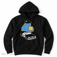 4th Birthday Police 4 Years Old Officer Car Costume Hoodie thumb 0