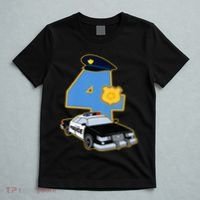 4th Birthday Police 4 Years Old Officer Car Costume T-Shirt thumb 5