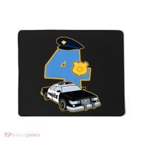 4th Birthday Police 4 Years Old Officer Car Costume Mousepad thumb 0