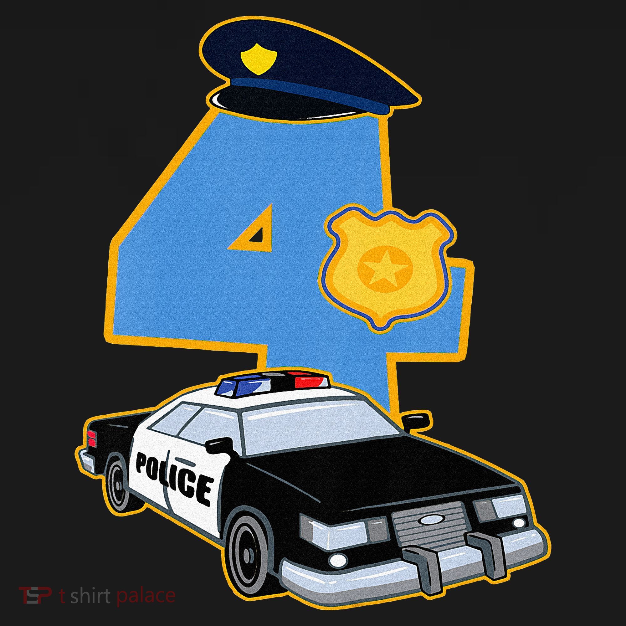 4th Birthday Police 4 Years Old Officer Car Costume Mousepad