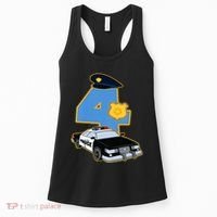 4th Birthday Police 4 Years Old Officer Car Costume Women's Tank Top thumb 0