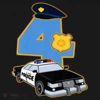 4th Birthday Police 4 Years Old Officer Car Costume Women's Tank Top thumb 5
