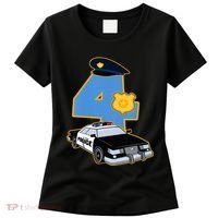 4th Birthday Police 4 Years Old Officer Car Costume Women's T-Shirt thumb 0