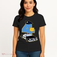 4th Birthday Police 4 Years Old Officer Car Costume Women's T-Shirt thumb 4