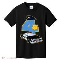 4th Birthday Police 4 Years Old Officer Car Costume Kids T-Shirt thumb 0