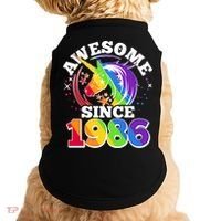 40th Birthday Rainbow Unicorn Awesome Since 1986 Doggie Tank thumb 0