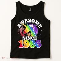 40th Birthday Rainbow Unicorn Awesome Since 1986 Tank Top thumb 2