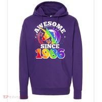 40th Birthday Rainbow Unicorn Awesome Since 1986 Hoodie thumb 0