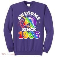 40th Birthday Rainbow Unicorn Awesome Since 1986 Sweatshirt thumb 0