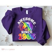 40th Birthday Rainbow Unicorn Awesome Since 1986 Sweatshirt thumb 2