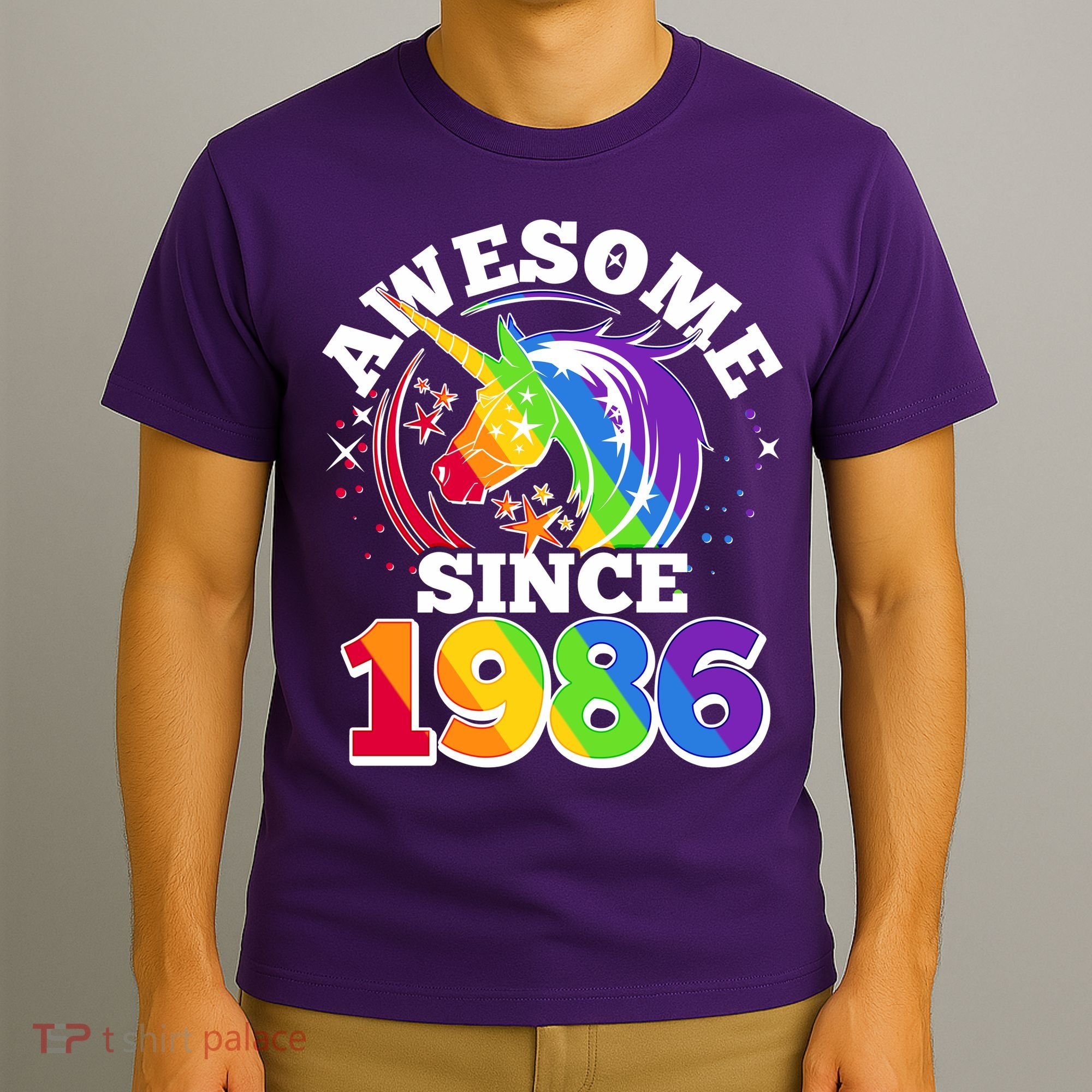 40th Birthday Rainbow Unicorn Awesome Since 1986 T-Shirt