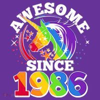40th Birthday Rainbow Unicorn Awesome Since 1986 Mousepad thumb 1