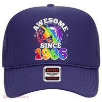 40th Birthday Rainbow Unicorn Awesome Since 1986 Hat thumb 0