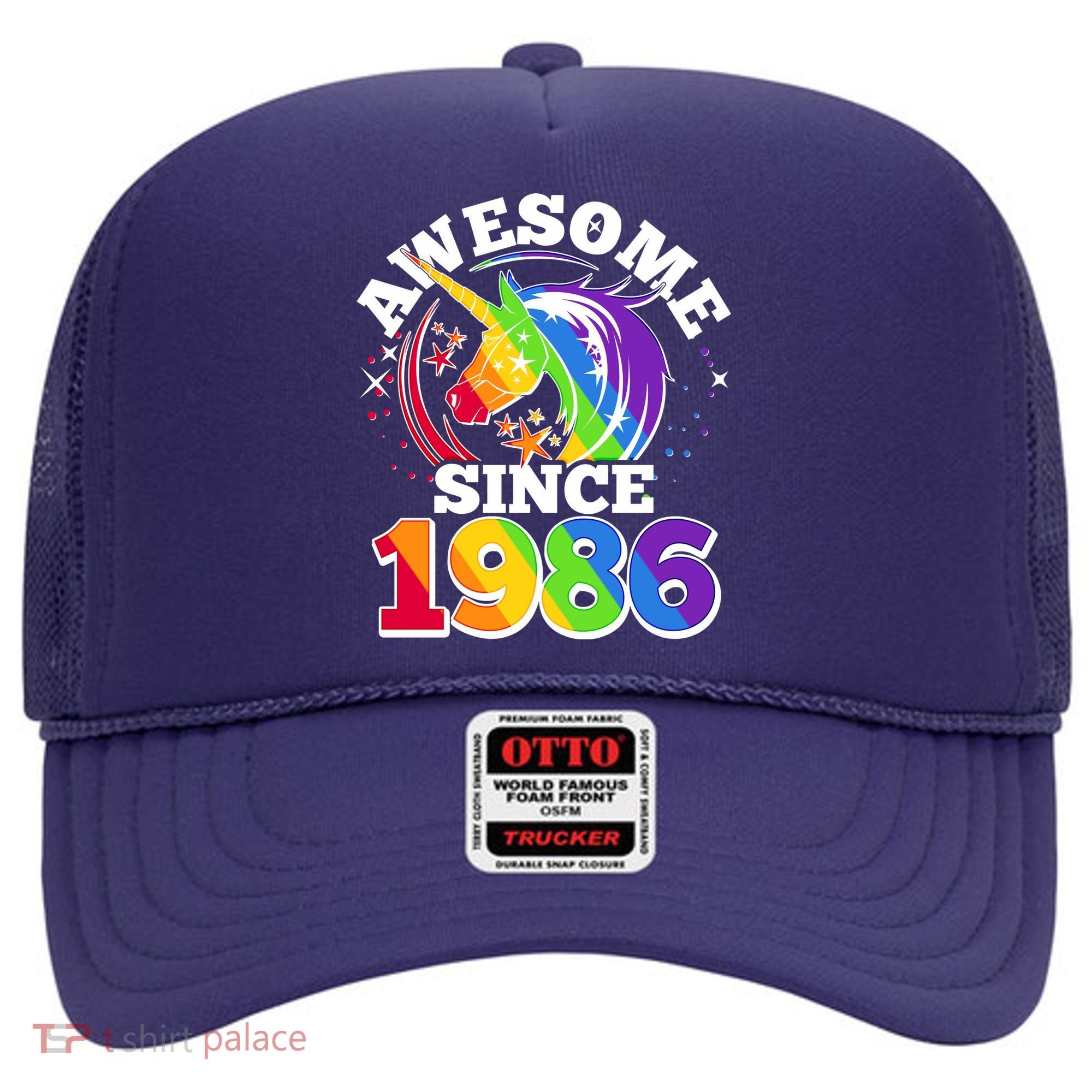 40th Birthday Rainbow Unicorn Awesome Since 1986 Hat