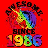 40th Birthday Rainbow Unicorn Awesome Since 1986 Santa Hat thumb 1