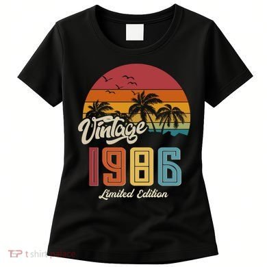 40th Birthday Retro Vintage 1986 Tropical Palm Trees Women's T-Shirt