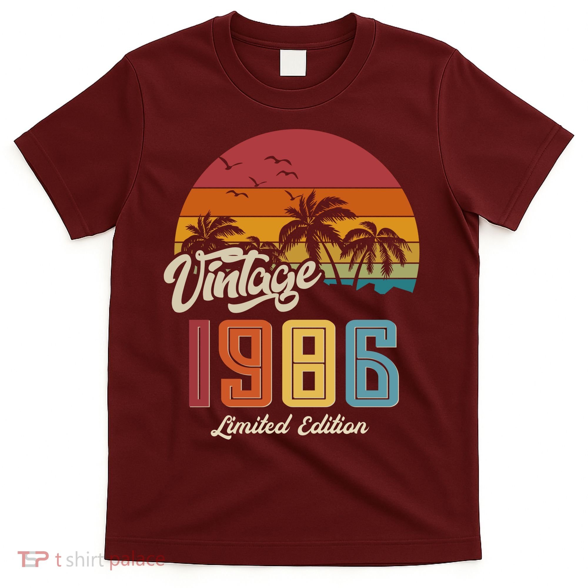 40th Birthday Retro Vintage 1986 Tropical Palm Trees T-Shirt