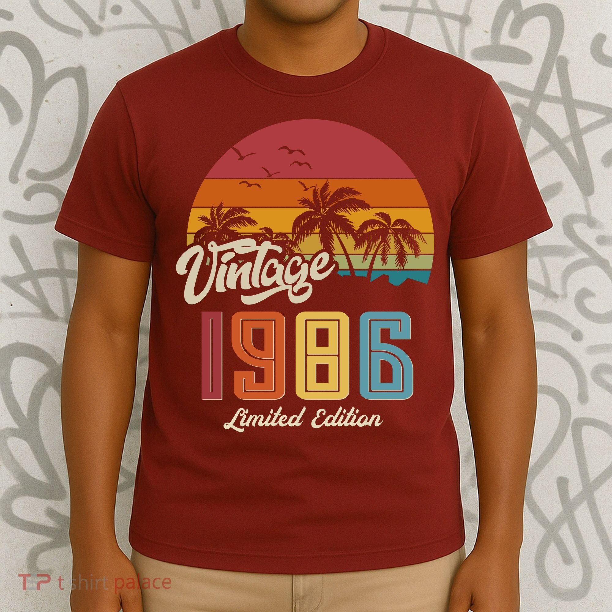 40th Birthday Retro Vintage 1986 Tropical Palm Trees T-Shirt