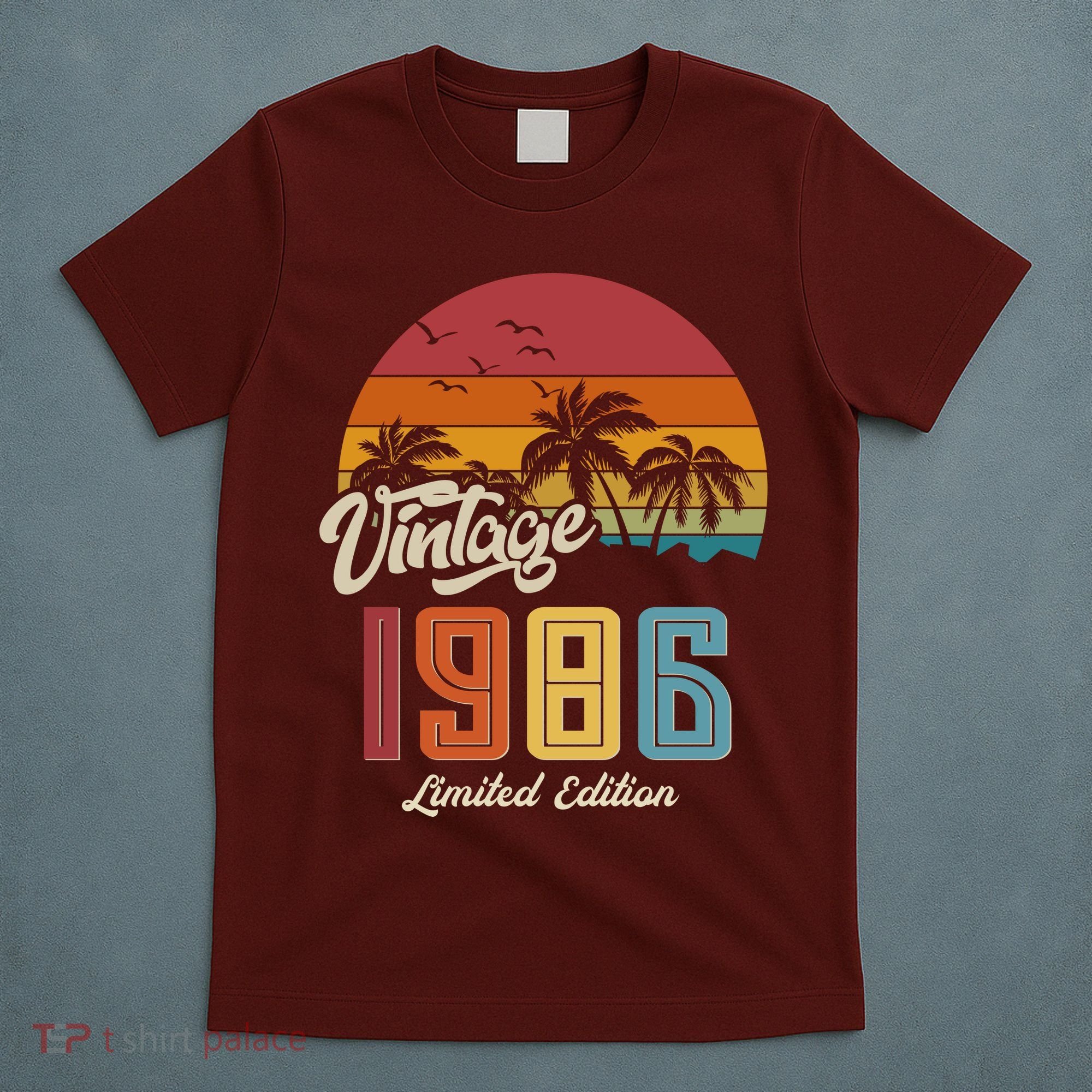 40th Birthday Retro Vintage 1986 Tropical Palm Trees T-Shirt