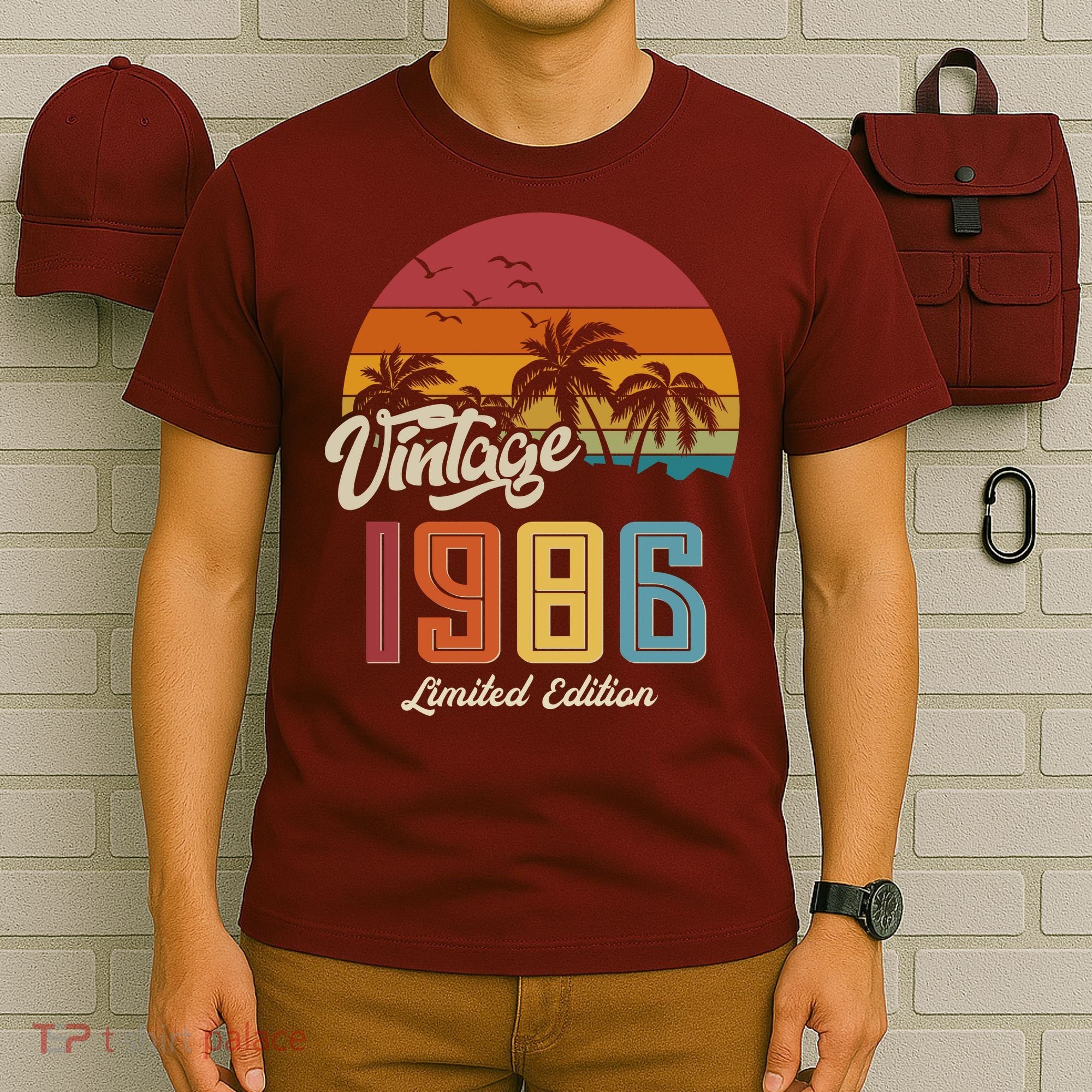 40th Birthday Retro Vintage 1986 Tropical Palm Trees T-Shirt