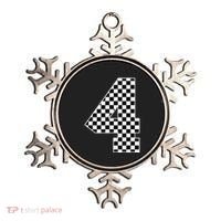 4th Birthday Race Car Four 4 Year Old Checkered Flag Ornament thumb 0