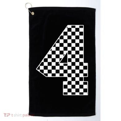 4th Birthday Race Car Four 4 Year Old Checkered Flag Golf Towel