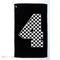 4th Birthday Race Car Four 4 Year Old Checkered Flag Golf Towel thumb 0
