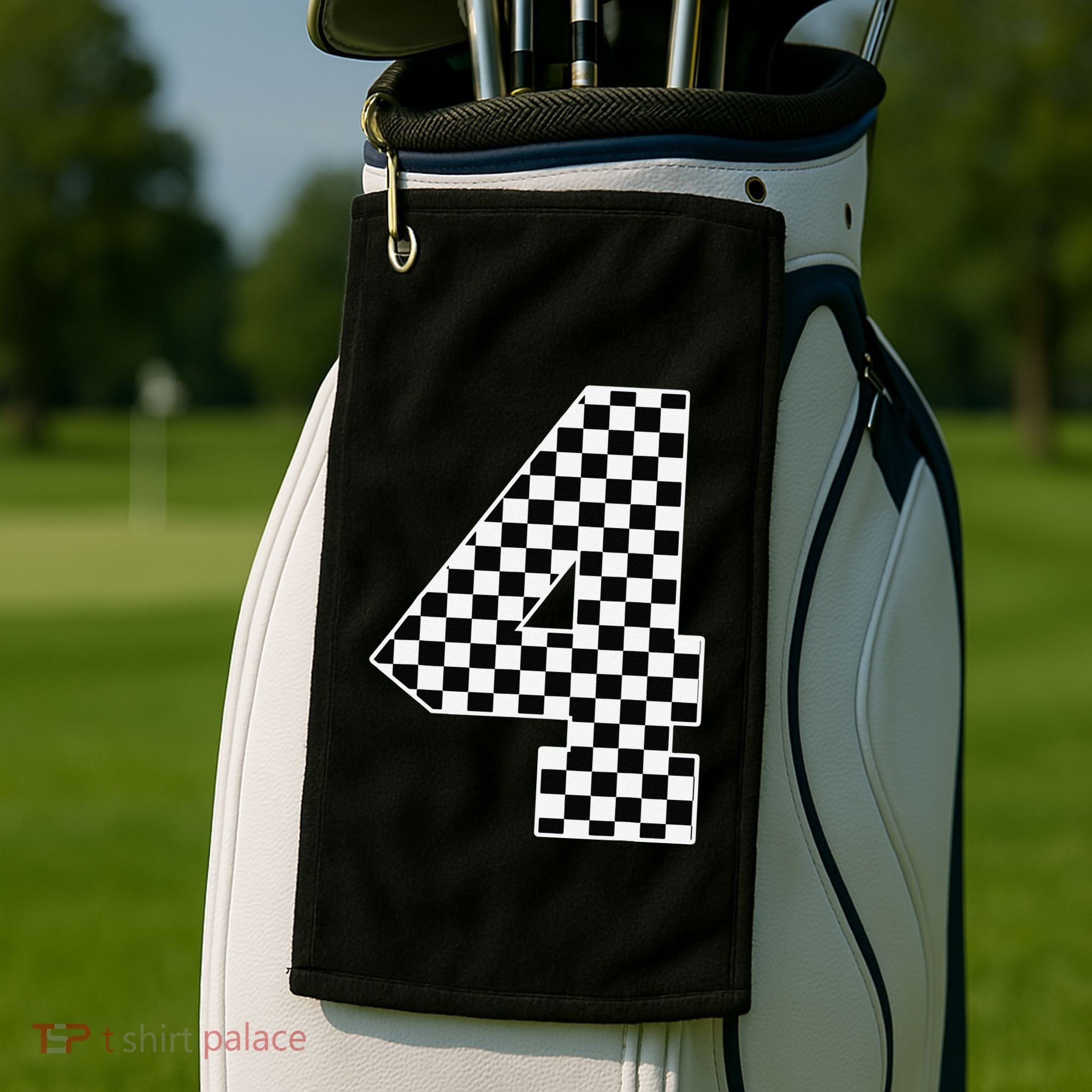 4th Birthday Race Car Four 4 Year Old Checkered Flag Golf Towel