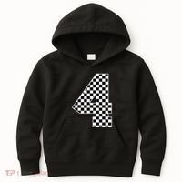 4th Birthday Race Car Four 4 Year Old Checkered Flag Kids Hoodie thumb 0